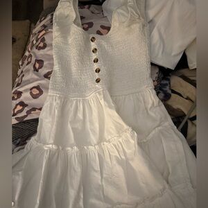 White Sleeveless Kids Dress